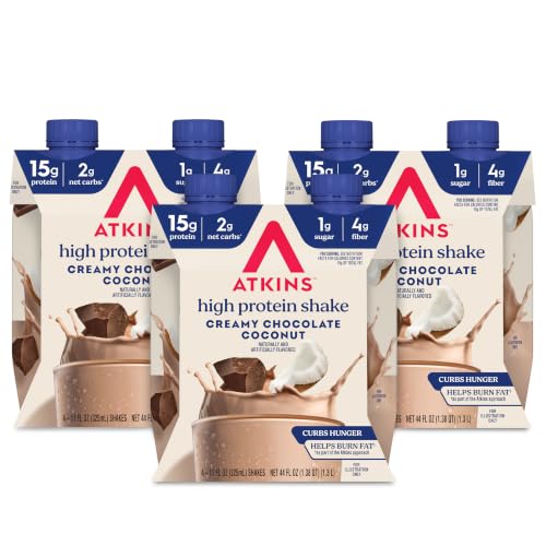 Image of Atkins Creamy Chocolate Coconut Flavored Protein Shake, 12 Count