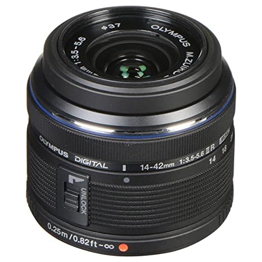 Olympus M.Zuiko Digital 14-42mm F3.5-5.6 II R Lens, for Micro Four Thirds Cameras (Black)
