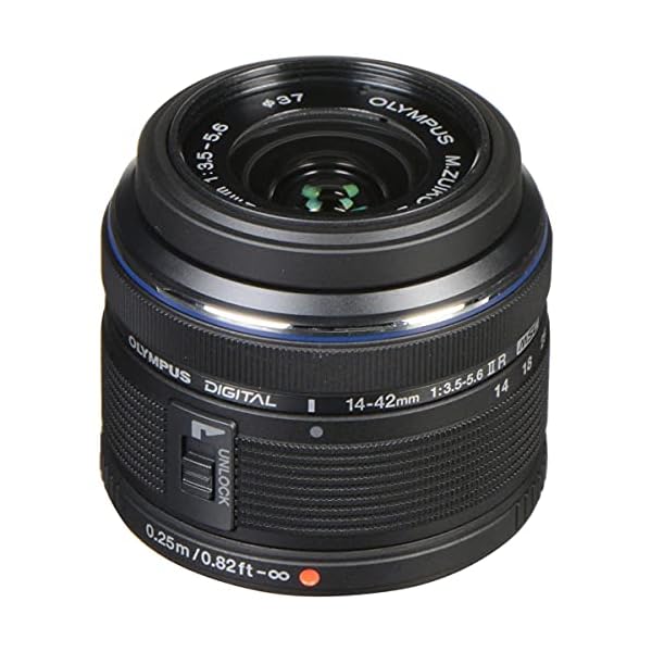OM SYSTEM OLYMPUS M.Zuiko Digital 14-42mm F3.5-5.6 IIR Black For Micro Four Thirds System Camera, Compact 3x zoom Lens