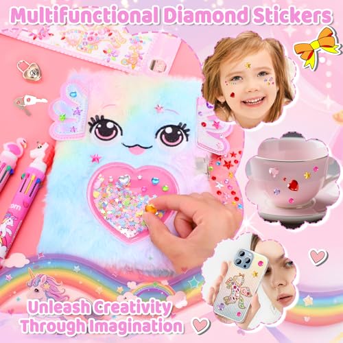 GOZINA Journaling Kit-Drawing Gifts for Girls,Kids Diary with Lock and Key,Notebook and Pen Set,Trending Gifts for 11 Year Girl - Image 3