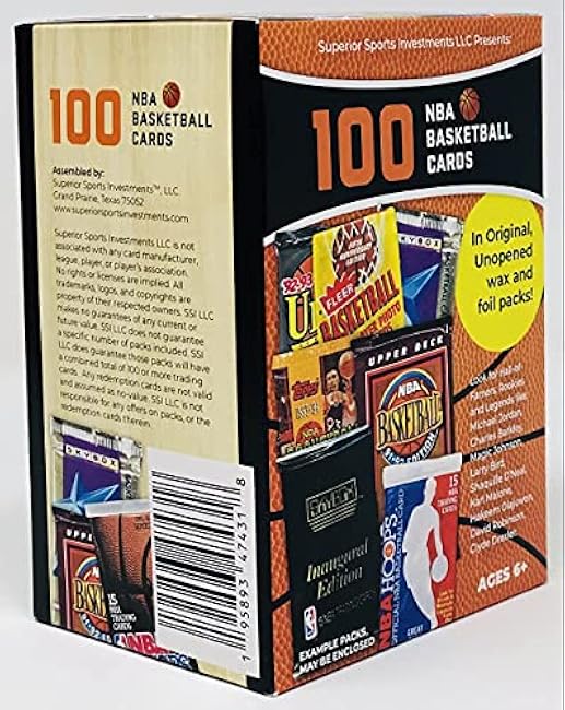 LLC 100 NBA Basketball Cards in Original Unopened Wax and Foil Packs Blaster Box