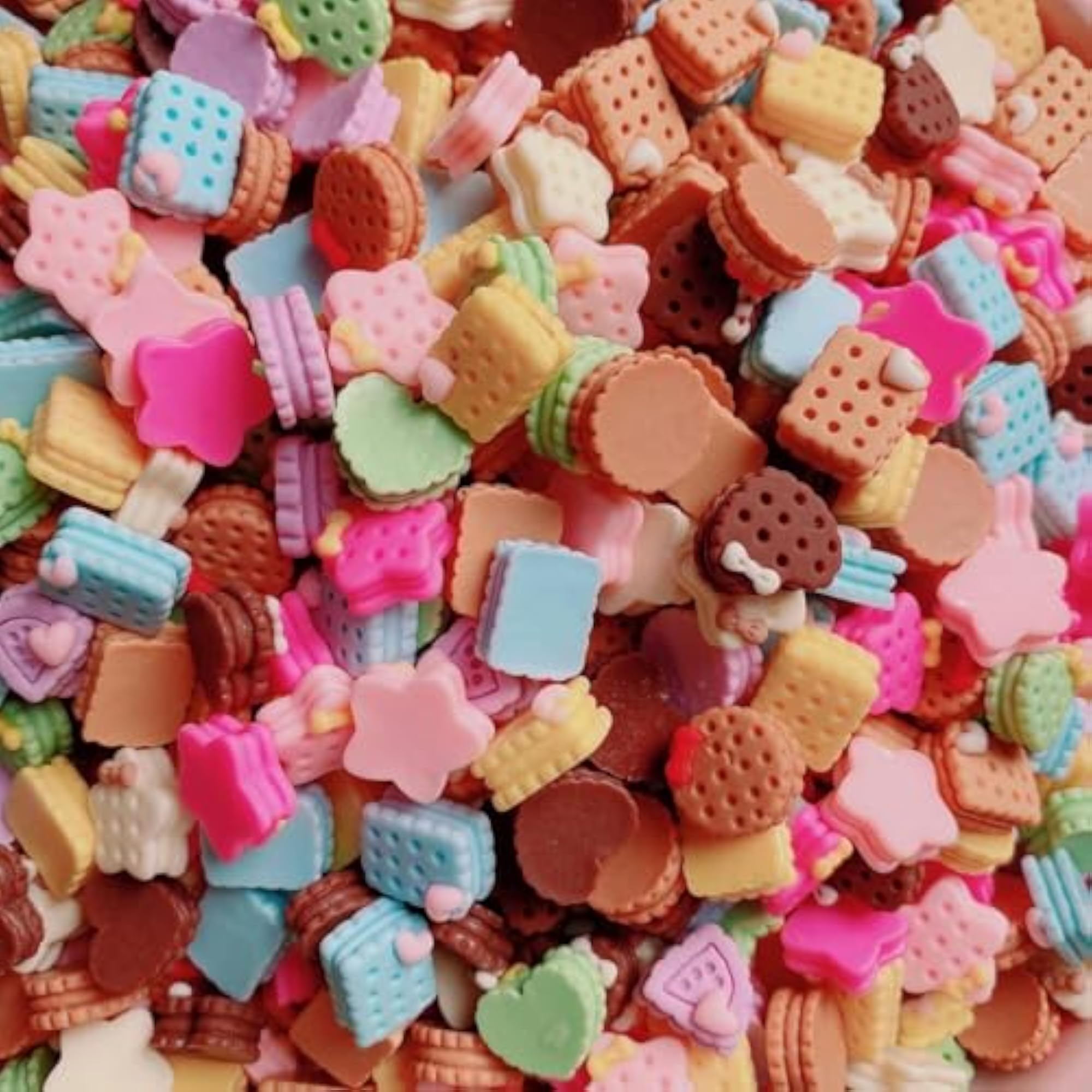 100 pcs Assorted Slime Charms for Craft Making, Cute Ornaments