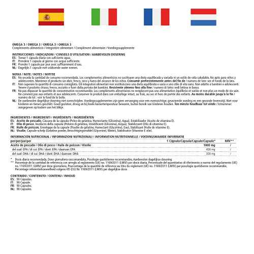 Omega 3 Capsules, 1000 mg Hoge Dosis Zuivere Visolie met 400 mg (40%) EPA & 300 mg (30%) DHA per Softgel Capsule. 90… - Image 7