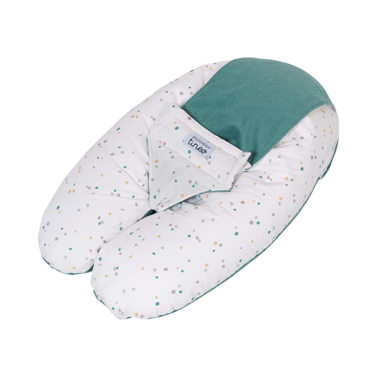 Coussin de Grossesse Multifonctions 78x44 cm Vert/Pois Fabriqué en France