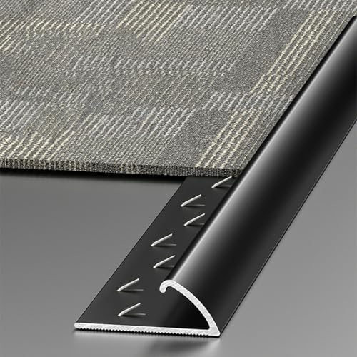 Tira de Umbral Tira de Transición de Metal para Unir Alfombras al Piso, Tira de Borde Dentada para Alfombras Anti-tropezones, Banda de Borde de Transición para Alfombras de Hogar/Hotel/Oficina(Silve