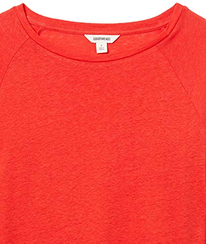 Amazon Brand - Goodthreads Women's Lightweight Linen Modal Jersey Long-Sleeve Raglan T-Shirt, Poppy Red, Small