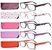 Eyekepper 5-Pack Spring Hinges Patterned Rectangular Reading Glasses Readers Women +1.5
