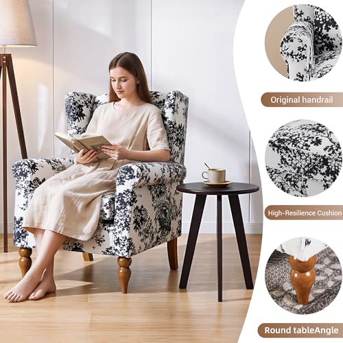Sillón Reclinable Floral con Estructura de Madera miniatura 5