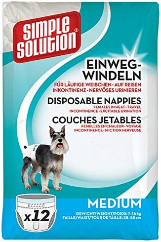 Simple Solution Jednorazowe pieluchy dla psów płci żeńskiej | Super chłonne, szczelne dopasowanie | Wskaźnik wilgotności