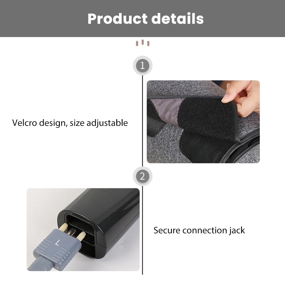 Masajeador de Piernas, Masajeador de Piernas para Circulación y Relajación, 6 Modos 3 Intensidades, 35-50℃ Ajustable, Adecuado para Masaje De Pies, Piernas, Molletas,