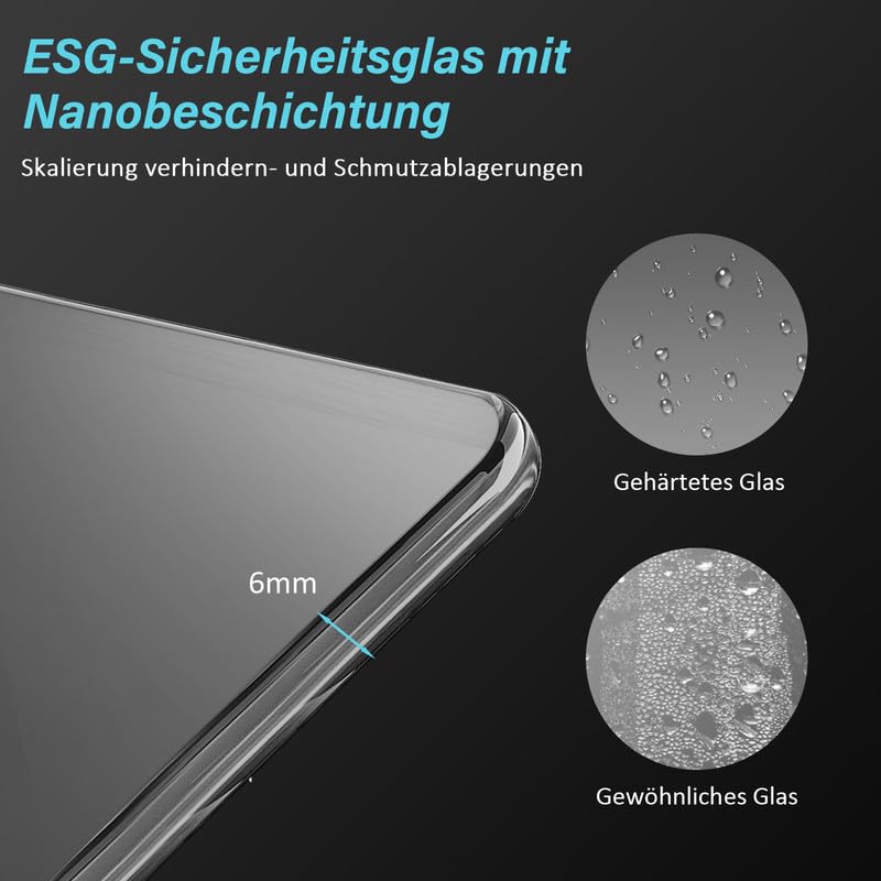 Duschwand für Badewanne 120x140cm Duschabtrennung, 3-Teilig Faltbar klar Badewannenaufsatz, Duschtrennwand mit 6mm NANO ESG Sicherheitsglas, Badewannenfaltwand in Weiß Alu
