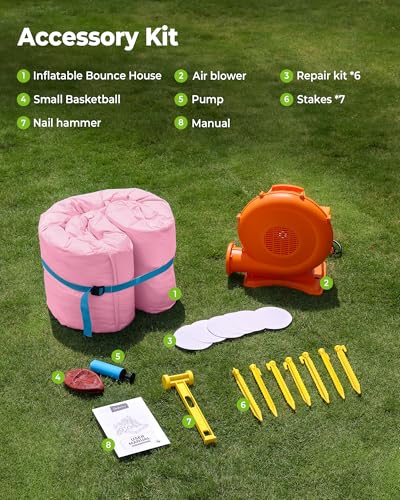 image for Outfunny Bounce House with Slide, Inflatable Bouncy House for Kids 3-1