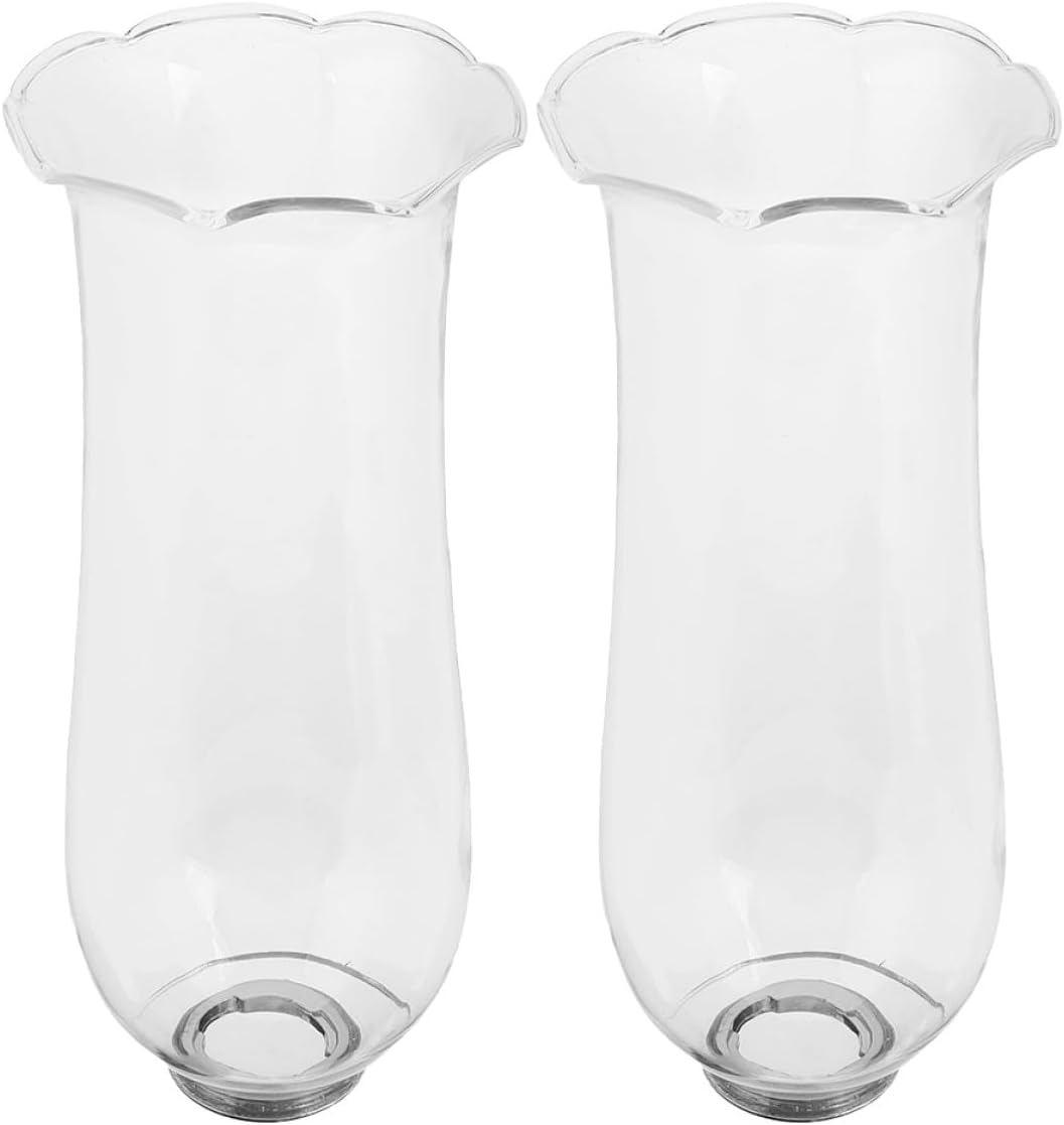 DOITOOL Glass Hurricane Candle Holders Windproof Lamp Chimney Replacement 2pcs 8.5x21cm Glass Cylinder Shade for Home and Outdoor Décor
