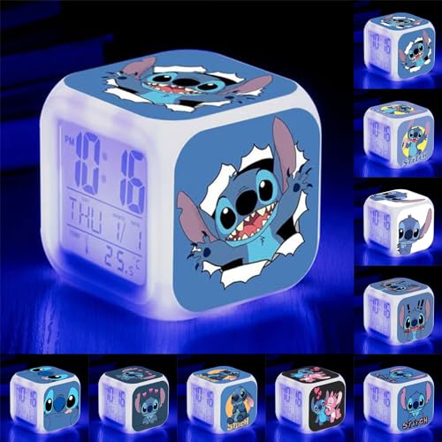 Réveils Veilleuse LED Numerique Lampe, Réveil Lumière Dessin Animé, Jouets pour Enfants, Table Réveil Bureau Réveil, Cadeau d'anniversaire de Noël