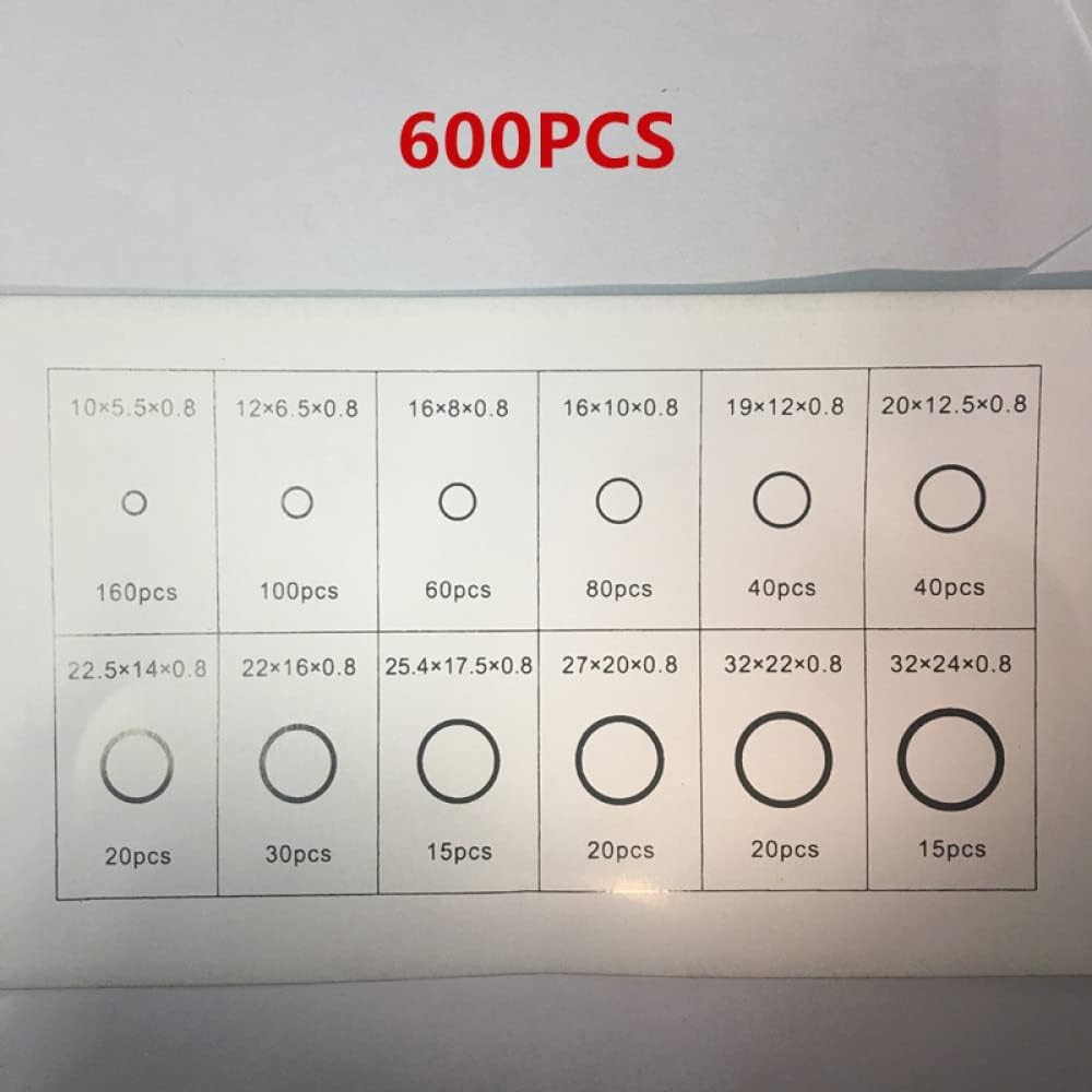 BKEKM Flache Unterlegscheibe, 150/600 Stück, Unterlegscheibe, roter Stahl, Papierfaser, Flache Unterlegscheibe, Schraubensatz, Flache Ringdichtung, Flache Dichtung, flaches Unterlegscheiben-Set