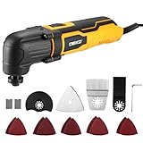 DEKOPRO 300W Multi Tool Oscillating Tool, 3000-22000RPM, 6 Speed, 3° Oscillation Angle, with 3 Blades for Wood, Plastic, Metal, Cutting, Sanding, Scraping