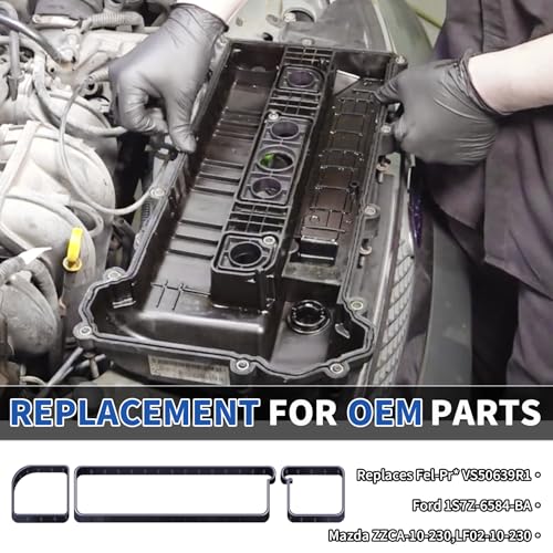 Image of ORAEVY VS 50639 R1 Valve Cover Gasket Set, Compatible with Ford Escape,Focus,Fusion, Ranger (2.0L 2.3L 2.5L),Mazda 3 /5 /6 /CX-7, Tribute Mercury Mariner Milan