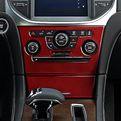 Image of Car Air Conditioning A /C Panel Decals for 2011-2014 Chrysler 300 / 300C / 300S / Limited /Base Accessories Carbon Fiber Interior Stickers