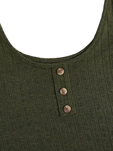 Image of SOLY HUX Women's Button Front Ribbed Knit Tank Top and Shorts Pajama Set Sleepwear Lounge Sets