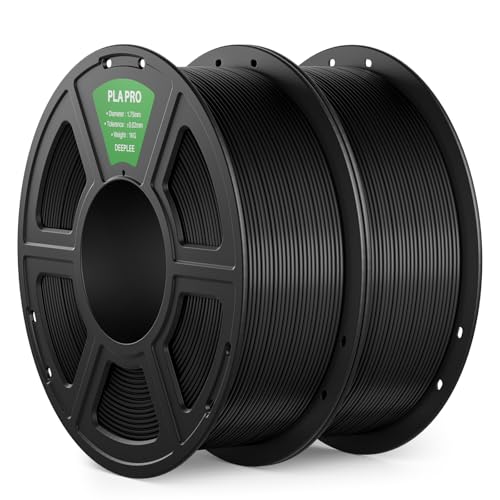 Image of PLA PRO Filament 1.75mm, Stronger Toughness 3D Printer Filament, PLA Filament Dimensional Accuracy + /- 0.02 mm, Neatly Wound, Fits Most FDM 3D Printer, 2 Pack Black