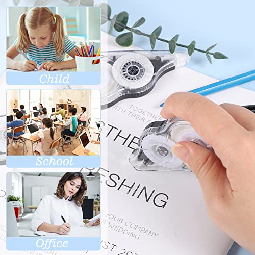 Yoosso 12er Korrekturbänder Set, 12m x 5 mm Korrekturroller Ostergeschenke Erwachsene Korrekturmaus Mini mit Schutzkappe&Fenster Korrigieren Roller für Schüler Büro Zuhause Schule (Schwarz)