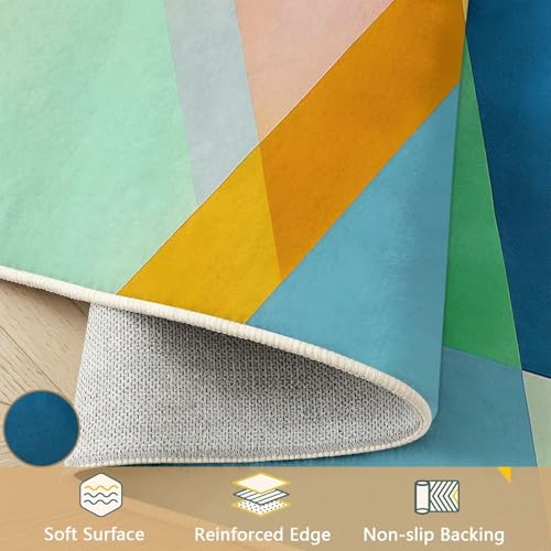 Tapis minimaliste géométrique lavable pour sol facile à entretenir - 8