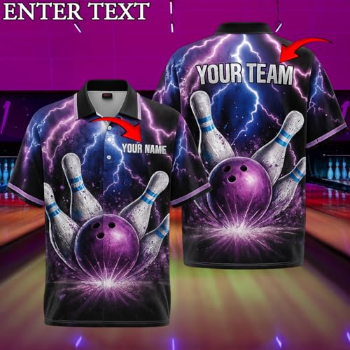 NAZENTI Personalized 3D Bowling Shirt for Men, Custom Bowling Polo Shirt with Team Name, Team Shirts, Sport Team Shirts Gifts2