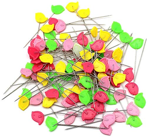 100 Stück Flachkopf-Nadeln, 5,3 Cm, Bunte Blumenköpfe - Für Näharbeiten, Quilting, DIY & Dekoration