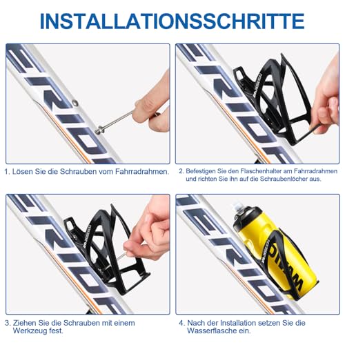 ROSE KULI 2er-Set Fahrrad-Flaschenhalter für MTB und Rennrad, Schwarz – Ansicht 4