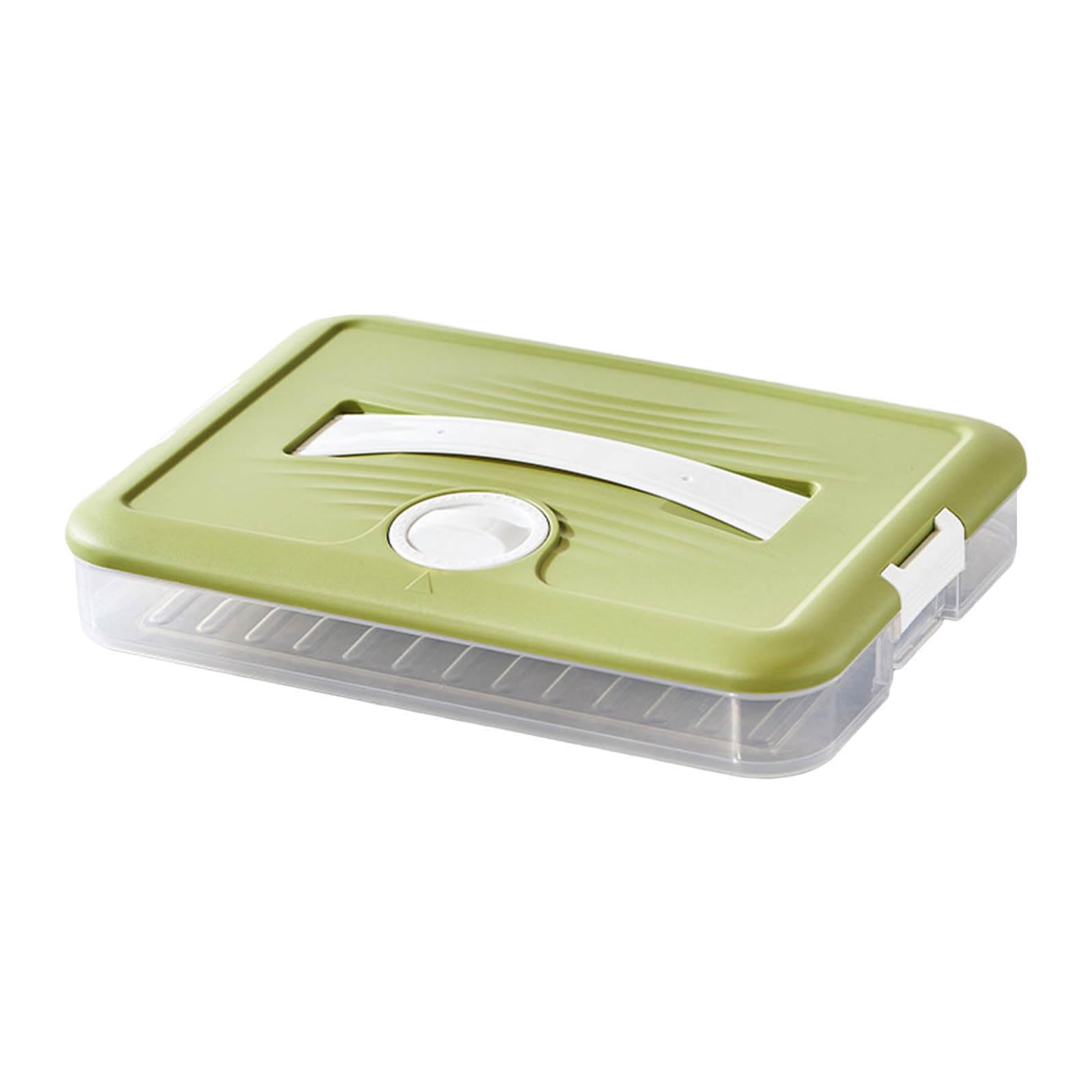 Kalttoy Lockable Dumpling Container Food Containers Holder with Lid Refrigerator Froze Dumpling Storage Box Maker with