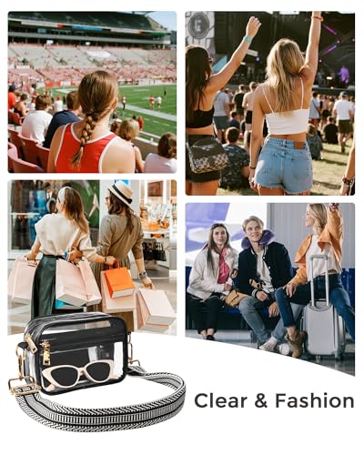 Image of BS-VOG Clear Crossbody Bag Stadium Approved, Clear Purses for Women, Small Stadium Bag for Events Concerts Sports Fans