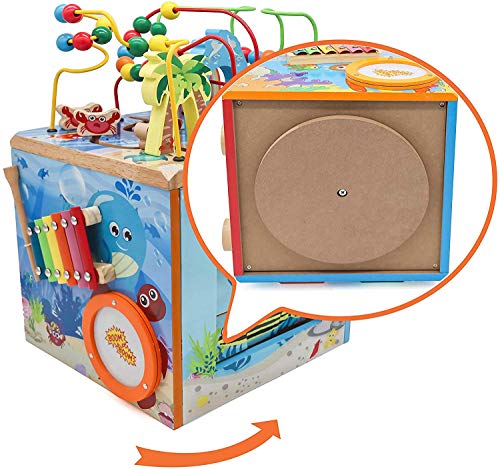 Under The Sea Adventures, Deluxe Activity Wooden Maze Cube - Perfect for Kids Play, Musical Activity, and Toddlers Early Developmental Skills - Thumbnail 4