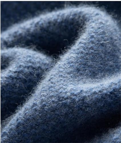 Men Thicken Cashmere Sweater Crew Neck Loose Jumper Business Casual Textured Cashmere Blend Pullover 5