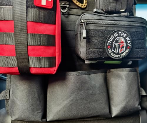 Image of Molle Seat Back Organizer, Tactical Car Seat Cover Organizer Panel with Pouches, Molle Universal Vehicle Panel (Black)