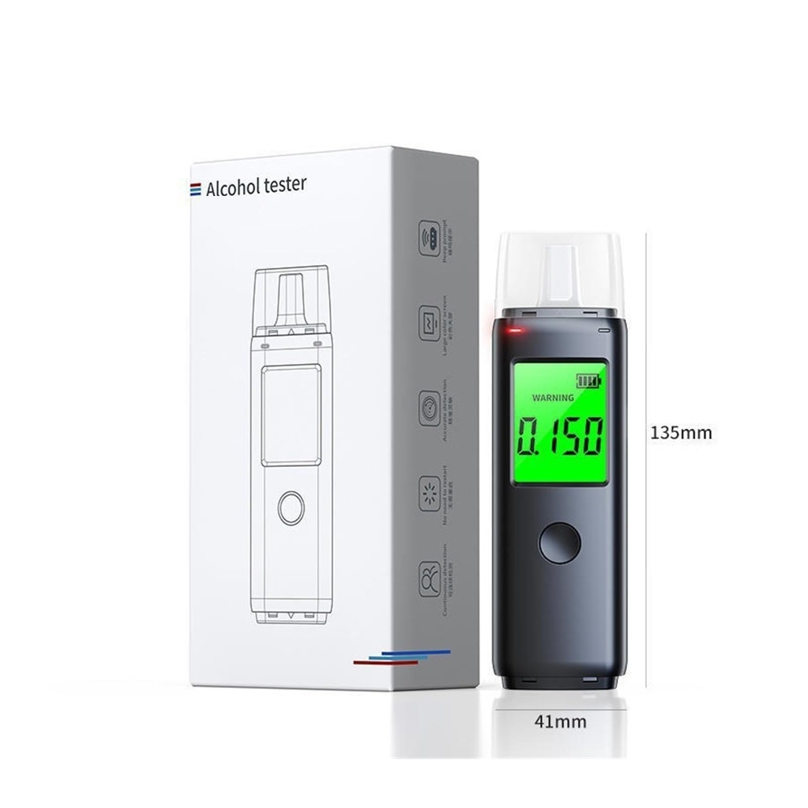 Detector de Gases, Detector de Alcohol Alta precisión con Sensor electroquímico S + Personal for el hogar Que previene la conducción en Estado ebriedad