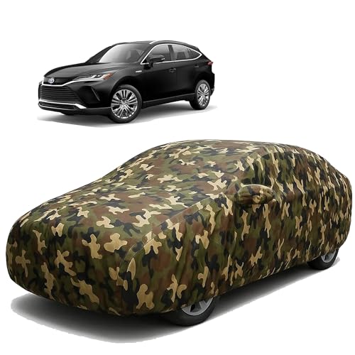 Image of Sulfar 100% Waterproof Car Body Cover Compatible with Mirror for Toyota Venza with Long Lasting Durable Material (Triple Stitched, Full Bottom Elastic, Camouflage Army)