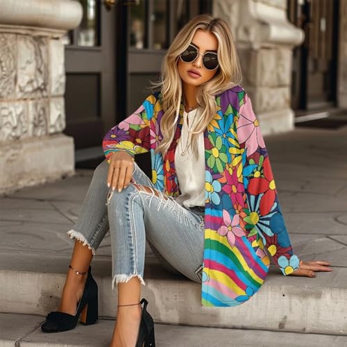 Image of Biyejit Women's Long Sleeve Open Front Cardigan Casual Loose Lightweight Cardigans with Pockets Drape Cardigan