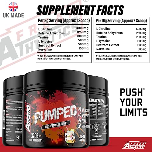 Pumped 'Fruit Punch' Pump Pre Workout by Freak Athletics - Non Stim Pre Workout Powder Stimulant & Caffeine Free Pre Workout - Image 3