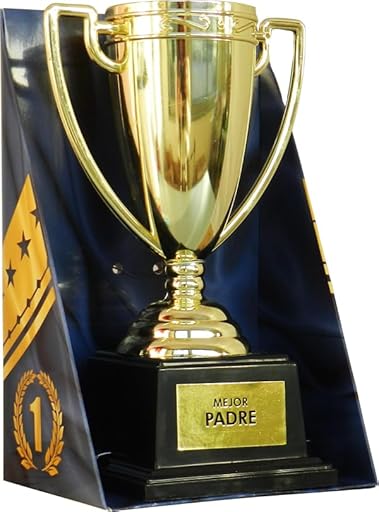 Framan Copa Trofeo de Regalo Original – Copa Dorada con Frase Grabada | Reconocimiento Divertido y Emotivo para Amigos, Familia y Compañeros (Mejor Padre) | Ya disponible en tu tienda friki favorita! En mundofriki.es!