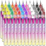 12-Farben-Nagelkunststift-Set mit feiner Spitze für Gelnägel, lebendige Nagelkunstmarker auf Wasserbasis zum DIY-Zeichnen, Malen, Punktieren und Linieren im Salon zu Hause, 3er-Set, Décor Maison