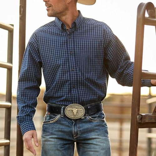 Image of SANSTHS Cowboy Belt Buckle, Western Belt Buckles for Men Women Texas Bull Rodeo Cowgirl Belt Buckle