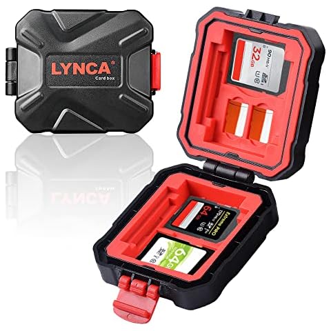 LYNCA Memory Card Case Water-Resistant Anti-Shock Memory Card Wallet for 3 SD Cards 2 CF Cards 2 XQD Cards 2 TF (Micro SD) Cards Cover