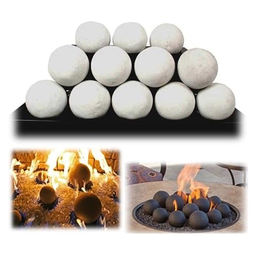 Premium Ceramic Fiber Fire Balls For Fire Bowl - (Set Of 15-3” In Diameter Ball) Perfect Modern Decor Accessory Round Sphere For Fire Pit/Fire Table/Indoor & Outdoor Fireplace (Black) #TOP5