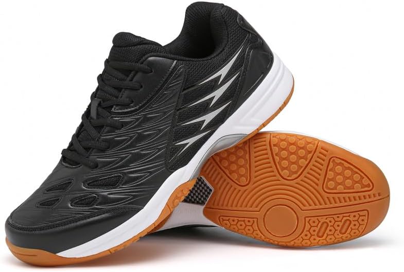 Tennis Shoes Lightweight Pickleball All Court Shoes Indoor Outdoor Badminton Sneaker with Arch Support Court Training Black - Image 2