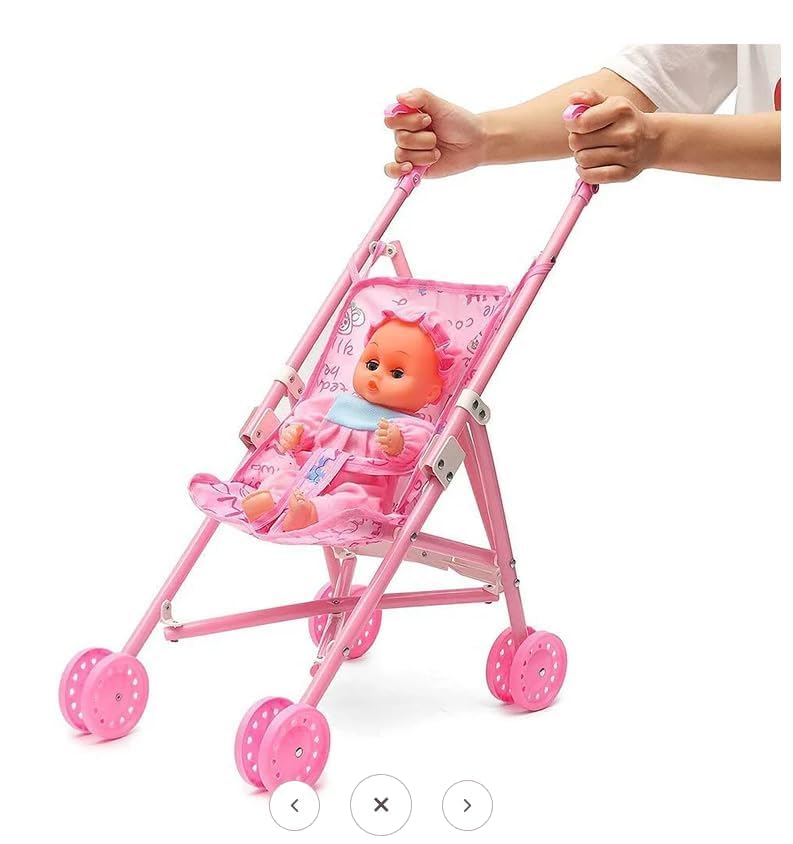 Image of DUNGRANI 3 in 1 Baby Doll Stroller Set Toys for Girls Toddlers 3-5 4-6 Year Gifts, Baby's Doll's Set with 12.5 inch Doll /1 Baby Dining Chair /8 PCS Baby Doll Accessories (Special Edition)