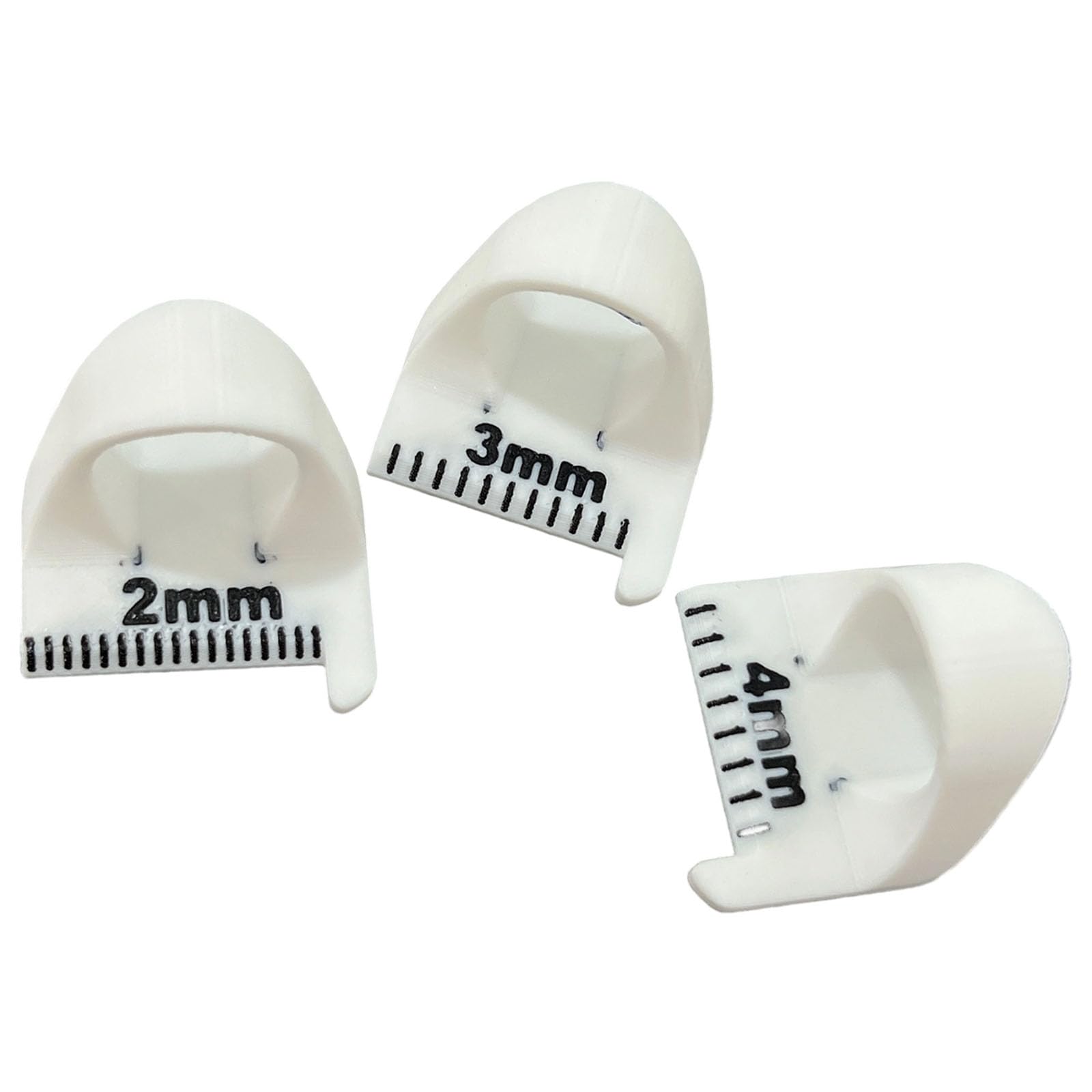 Yrohgkpn White 3Pcs Quilting Ruler Finger Patchwork Stitching Aid Sewing Measuring Tool Finger For Stitching 2Mm 3Mm 4Mm Single Tooth Set