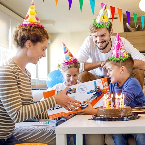 Dwi Dowellin 28 inch ejection transport truck with racing cars and foam balls