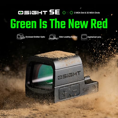 Image of OSIGHT SE Enclosed Micro Reflex Sight - 2 MOA Dot & 32 MOA Circle Dual Reticle, RMSc /K Footprint Compatible, Compact Enclosed Red Dot Sight for Concealed Carry