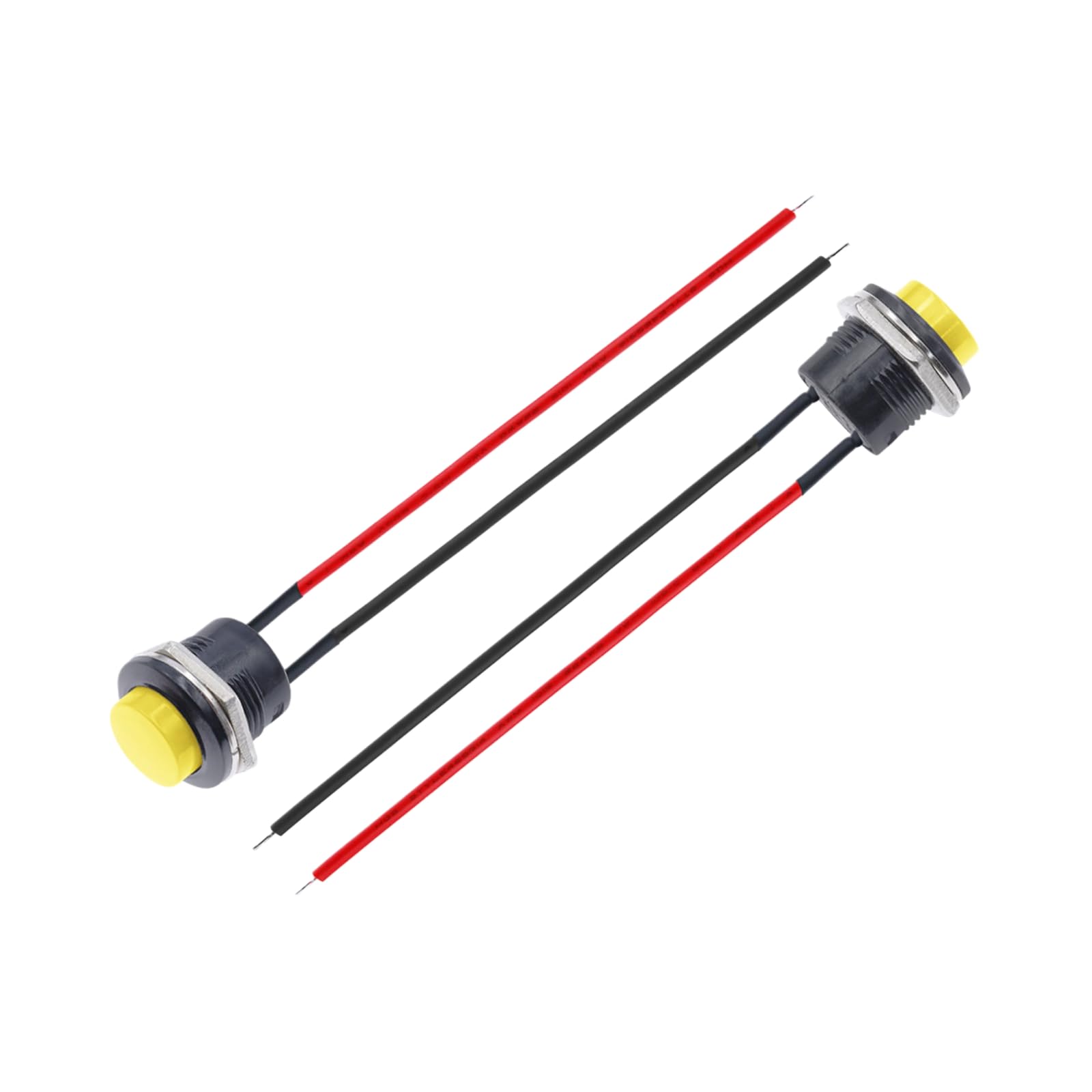 Interruptor de botón R13-507 pulsador momentáneo de 16mm con autorreajuste amarillo sin bloqueo
