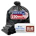 Reli. Easy Grab Trash Bags, 55-60 Gallon (150 Count) - Star Seal Super High Density Rolls (Heavy Duty Can Liners, Garbage Bags, Bulk Contractor Bags with 50, 55, 60 Gallon Capacity) (Black)